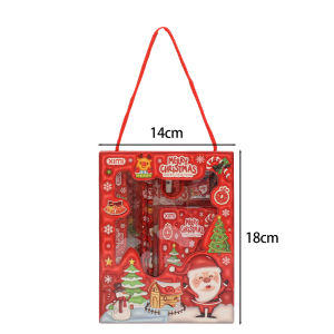 Yespery 6 cái/bộ Bộ văn phòng phẩm Giáng sinh quà tặng cho trẻ em ủng hộ Tẩy bút chì Sổ ghi chú Cai Trị Xmas trường Túi goodie lễ hội Nguồn cung cấp
