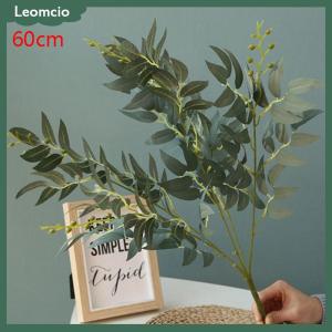 [Leomcio] ช่อใบไม้ปลอมสำหรับตกแต่งบ้านฉากหลังแต่งงานต้นวิลโลว์ใบไม้ปลอม