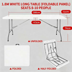 🌈SG stock🌈Foldable Table 120-180CM Heavy Duty Portable Outdoor HDPE Folding Table