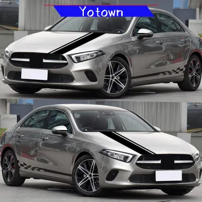 Yotown Bộ 5 Xe Ô Tô Cửa Bên Thân Hood Gương Chiếu Hậu Decal Sọc Miếng Dán Đua Đề Can