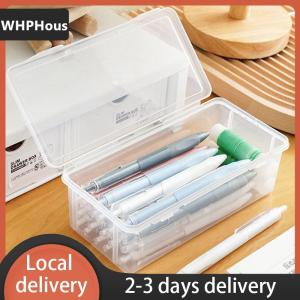 [COD] WHPHous Ship within 24 hours 1PC Large Capacity Plastic Pencil Box Stackable Translucent Clear Pencil Box Office Supplies Storage Organizer Box