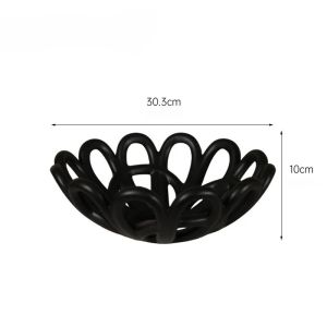 Sacesr Ceramic Storage Trays Creative Flower Petals Shape Hollow Fruit Plate Modern Simple Dining Table Decoration Home Storage K7M2P