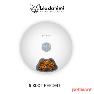 BlackMimi PETWANT 6 Slot Automatic Cat Feeder for Dry Wet Food Feeder