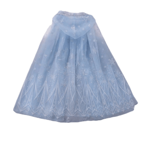 VALER Mesh Snow Princess Cape Shiny Shawl Sequined Girls Hooded Cloak Elegant Sweet Cosplay Costume Cape Halloween Party