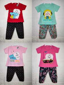Paket Hemat Stelan Anak Kaos Bordir Celana Joger 3/4 Untuk 1 Sampai 6 Tahun / Termurah Bisa Bayar Di Tempat