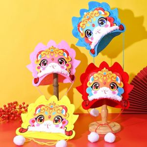 BEIBEI Hand Assembly Chinese New Year Hat Traditional Chinese Style Zodiac Snake Head Hat DIY Material Pack Blessing Snake Hat Material Pack Spring Festival