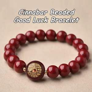 Cinnabar Beaded Good Luck Bracelet Vintage Lucky Charm Bracelet For Women Men Feng Shui Jewelry