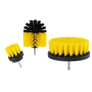 3pcs Rubber Nylon Drill Brush Kit Multifunctional Stain Polisher for Household Car Cleaning