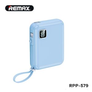Original Remax Mini Small Portable Powerbank Fast Charging PD 22.5W 10000mAh Original With Built In Type C Cable RPP-579