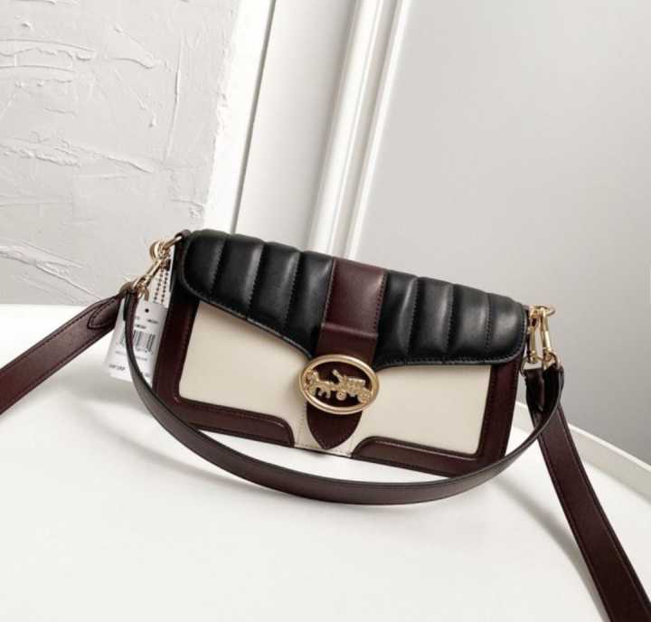 Coach Shoulder Bag With Colorblock Linear Quilting Lazada