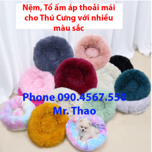 Nệm giữ ấm cho Chó Mèo Nệm cho Chó Mèo hình tròn giữ ấm tổ ấm áp  đủ màu sắc kích thước 60cm - 1m2