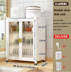 COD Dish Rack with Drainer Dish Rack  2/3-Tier Organizer Cabinet Kitchen Countertop Plate Organizer Storage Shelf