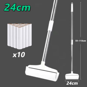 ไม้กลิ้งกาวดักฝุ่น 10 ม้วน แทนเปลี่ยนได้ เก็บขนสัตว์-ผมร่วง ทุกพื้นผิว พกพาสะดวก