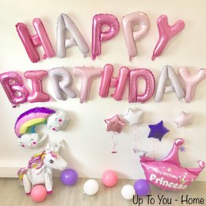 [SG Seller] Unicorn Party Decoration DIY Set No Helium Needed Cute Pastel Macaron Pink Purple Baby Toddler Children