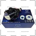 LAMPU PROJIE PROJI PROJECTOR BILED GANDALF 2.5 INCH 60WATT 60W BLUE LENS BI LED HIGH LOW BODY BLACK PLUS KIPAS BILED MOTOR MOBIL. 