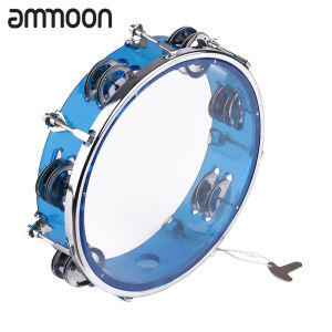 [ammoon]quà bí mật 【Ready】Trống Tay Chuông Tambourine 10 Inch Với Nhạc Cụ Gõ Hai Hàng