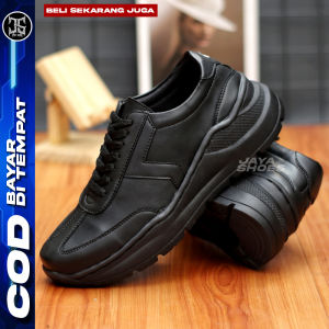 Rhode Sepatu Casual Pria Formal Hitam Sneakers Casual Kerja Sekolah