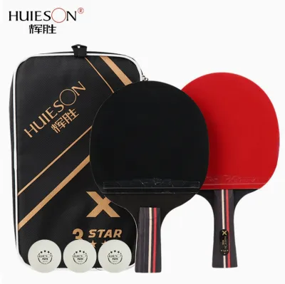 2 pieces Ping Pong Bat Set 3 Stars Table Tennis Bet & Bola Ping Pong Ball 100% Authentic & Original