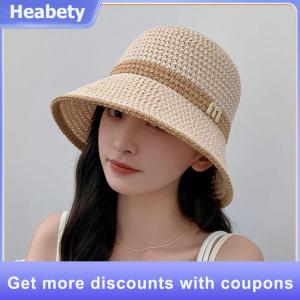 【Heabety】 1PC New Outdoor UV Protection Sun Hat Summer Womens Bucket Foldable Basin Sunscreen Cap Hollow Stitching Panama Hats Fisherman