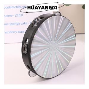 HUAYANG01 [HOT FASHION] กลองมือขนาด6 8 10นิ้วทำจากไม้พร้อมด้วยเครื่องดนตรีกริ๊งสองแถวสำหรับการศึกษา