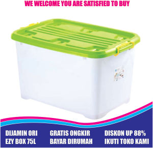 EZY CONTAINER BOX sip 70 / CB 75 LITER RODA TEMPAT WADAH PENYIMPANAN PLASTIK BESAR KOTAK KUAT AWET SERBAGUNA