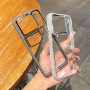 Luxury HD Transparent Shockproof Case For Xiaomi 15 15Pro 14 14Pro 14Ultra Metal Camera Protection Clear Soft Bumper Cover Capa