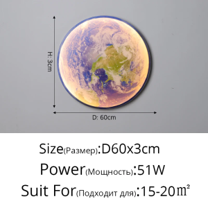 Creative Moon LED Wall Lamp Indoor Lighting For Bedroom Living Hall Room Home Decoration Wall Lights Aisle Corridor Wall Sconces