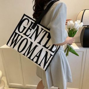 KMCIH Streetwear Casual Mommy Bag Canvas Purse Wallets Teens School Bag Travel Wash Bag Girls Storage Bags Letter Gentlewoman Tote Bags Thailand Handbags Large Capacity Women Shoulder Bags