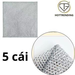 Khăn lau bát đĩa dây bạc 2 mặt giẻ lau dây thép khăn lau nhà bếp không dầu rửa bát rửa nồi xoan chảo siêu tiện lợi