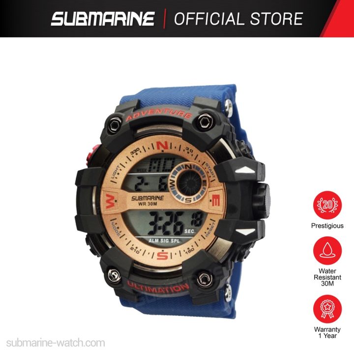 SUBMARINE Fashion Men Watch Sports Watch Big Face Watch EL Light