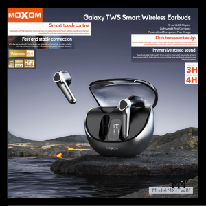 Moxom MX-TW81 Galaxy TWS Earbuds Wireless Bluetooth V5.4 Earphones SMART TOUCH SENSOR LCD battery display HI-FI SOUND