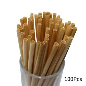 D5JKY 100Pcs Disposable Wheat Drinking Straws Eco-Friendly 20cm Degradable Straws Party Bar Accessories Durable Environmentally Straws Drinkware