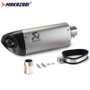 420MM 470MM Motorcycle Exhaust Pipe Muffler Escape Moto Akrapovic Canister Muffler Universal For R3 BENELLI 600 TNT 600 Z800 RC200 KTM 690DUKE CFmoto 400nk 250nk nk650 ETC