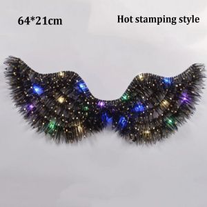 PURETEN Rainbow Style Angel Fairy Luminous Back Decoration 2 Sizes Plastic Luminous Butterfly Wings LED Light Toy