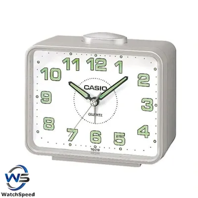 Casio TQ218-8 Table Top Travel Alarm Clock Grey TQ-218-8D