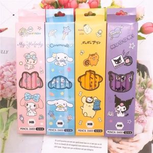 12pcs Cartoon Cute Student Pencil Sanrios My Melody Kuromi Cinnamoroll School Office Writing Pen Children Pencils Drawing Tool
