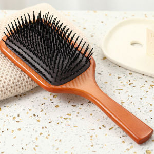 [SG READY STOCK]Air Cushion Comb Scalp Head Neck Massage Brush Wooden Paddle Brush Curly Hair Brush Big Size Anti Static Brush Hand-Held Non-knotted Styling Tools气垫梳
