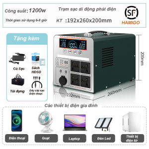 Trạm sạc tích điện di động 1200W Trạm tích điện sạc dự phòng dung lương cao Máy phát điện di động cho tivi tủ lạnh