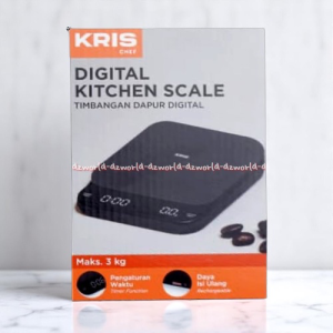 Kris Chef 3kg Digital Kitchen Scale Timbangan Dapur Untuk Kopi Kue Kafe Krischef Krisbow Cafe