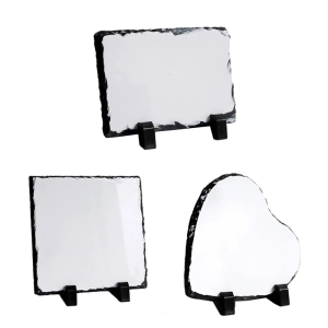 1PC Sublimations Blank Slates Rock Picture Frames with Stand DIY Memorials Frames for Heat Transfer 3 Shapeds