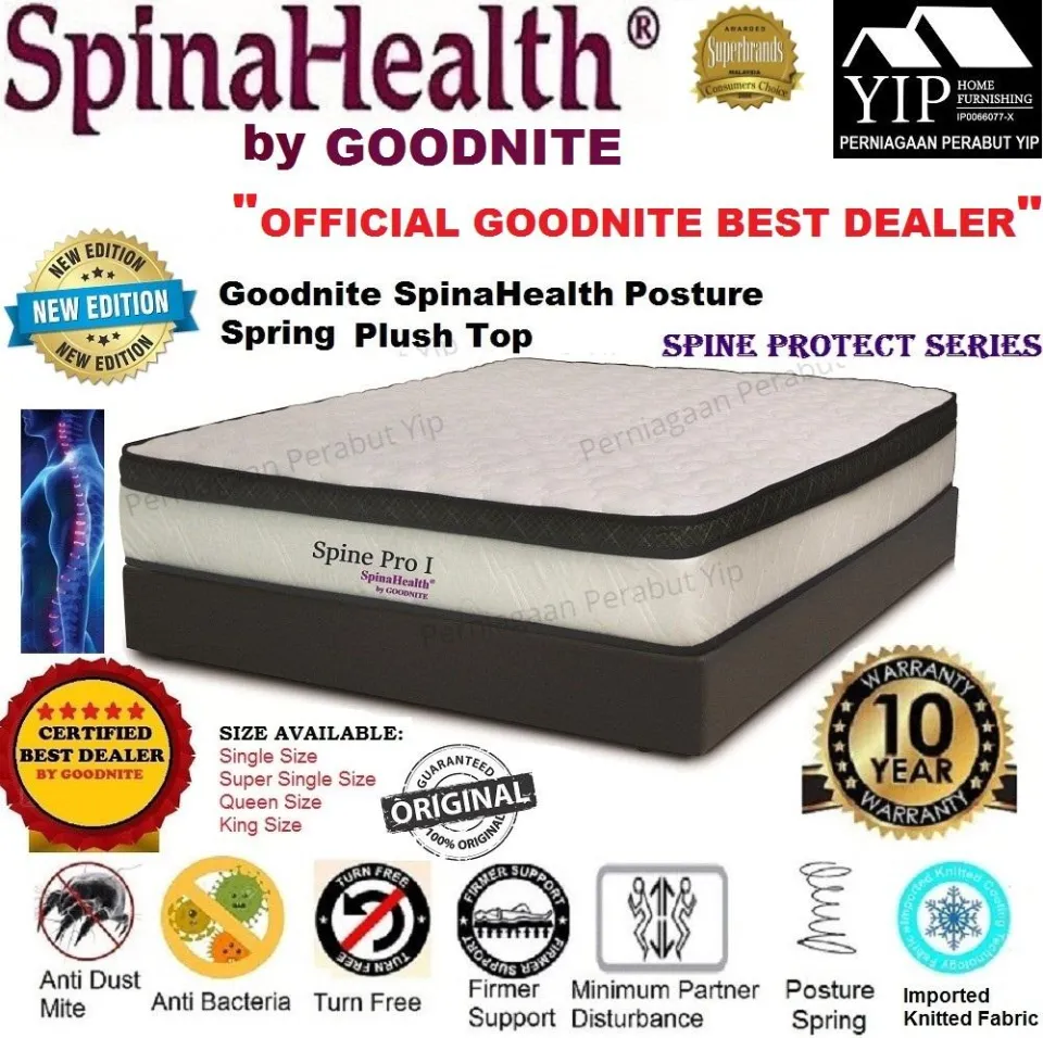 Newest Model Goodnite SpinaHealth Spine Pro I Posture Spring Mattress Plush Top 11 Inch Single Super Single Queen King Size 10 Years Warranty Lazada