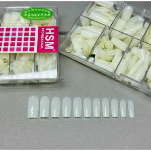 Móng úp HSM Trong trơn chính hãng tem hồng - Hộp 500 móng ốp đủ size đủ phom thang vuông bầu nhọn  Móng Hsm
