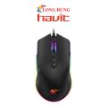 Chuột có dây Gaming Havit MS814 - Hàng chính hãng - LED RGB 16 triệu màu, chống trượt Anti-Slipping, thiết kế cong thái học. 