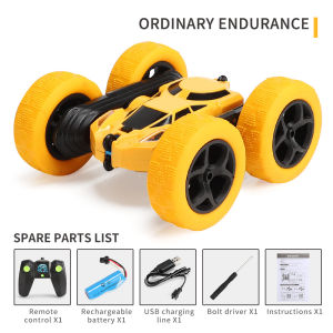 Hot selling dump truck remote control car 360 degree double sided rolling stunt car childrens toys RC car toys