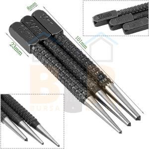 Center Punch Penanda Titik Bor 3IN1 Automatic Drip Impact Metal Drill Pointer Set 3 PCS