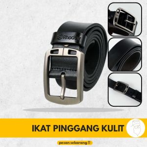 Ikat Pinggang Pria Cowok Kulit Dewasa Keren Hitam Style Korea