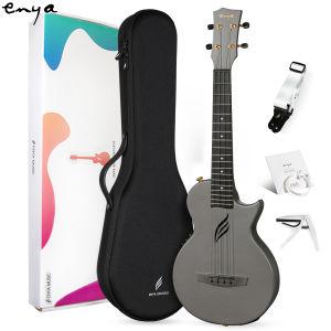 Enya Tenor Ukulele 26 Inch NOVA UE PRO Carbon Fiber Cutaway Travel Ukelele for Adult with Beginner Bundle Kit Including Online Video Lessons Case Strap Capo