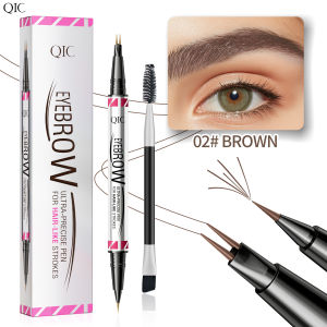 Waterproof Eyebrow Pencil with Micro Blade Tip & Brush Ended Liquid Brow Marker Quick-Dry Non-Smudge Formula Sweatproof