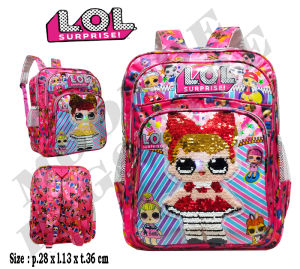 Tas Ransel Sekolah Sequin / Usap Anak Perempuan SD Karakter L.O.L