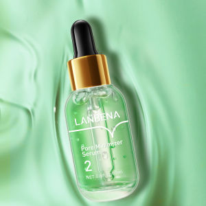 LANBENA Pore Shrink Serum Acne Blackhead Pores Shrink Moisturizer Serum Vitamin C Whitening Facial Essence Skincare